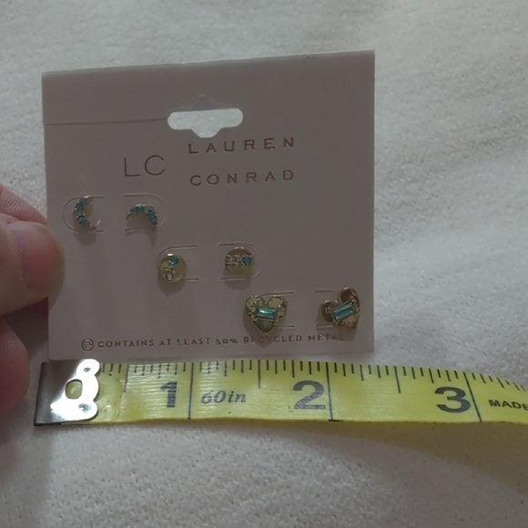 LC Lauren Conrad Gold and Blue Earring Set - Picture 4 of 6